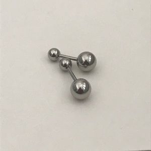 3/$25 Barbell Earrings, sphere. Stainless steel, new